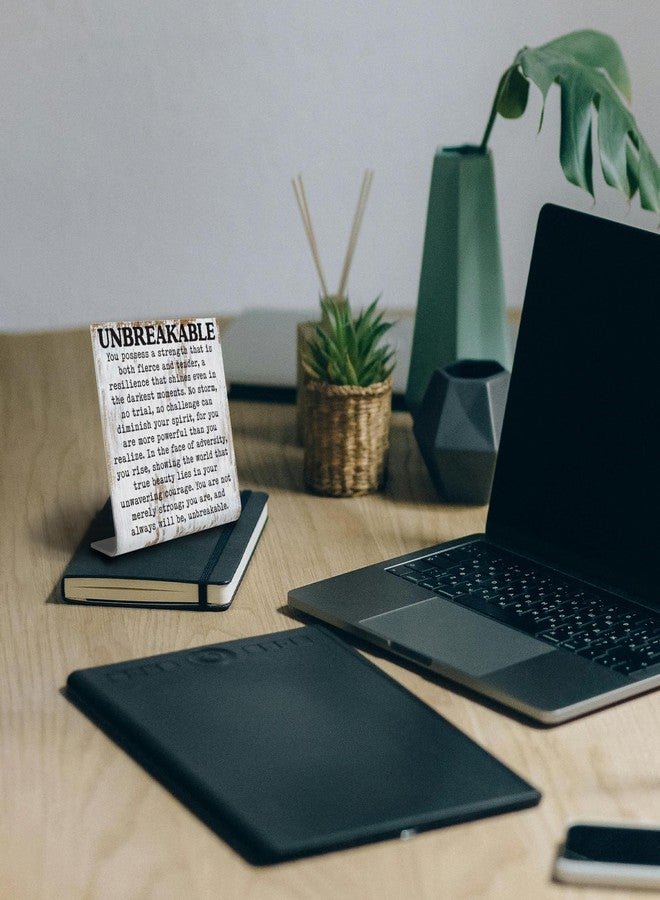 TRCENDE Unbreakable Inspirational Desk Sign Resilience & Strength Quote Decor, Rustic Steel Plaque Gift for Women, Survivors, Therapists, Friends, or Coworkers - Mental Health Empowerment Sign XLK516 - Image 2